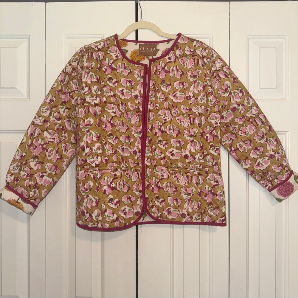 NWT Victoria Dunn Reed Quilted Jacket in Gardenia